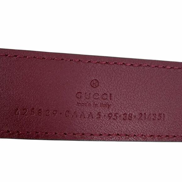 Gucci GG Marmont Belt Red Leather Gold Buckle Women Size 95/38 main image 5